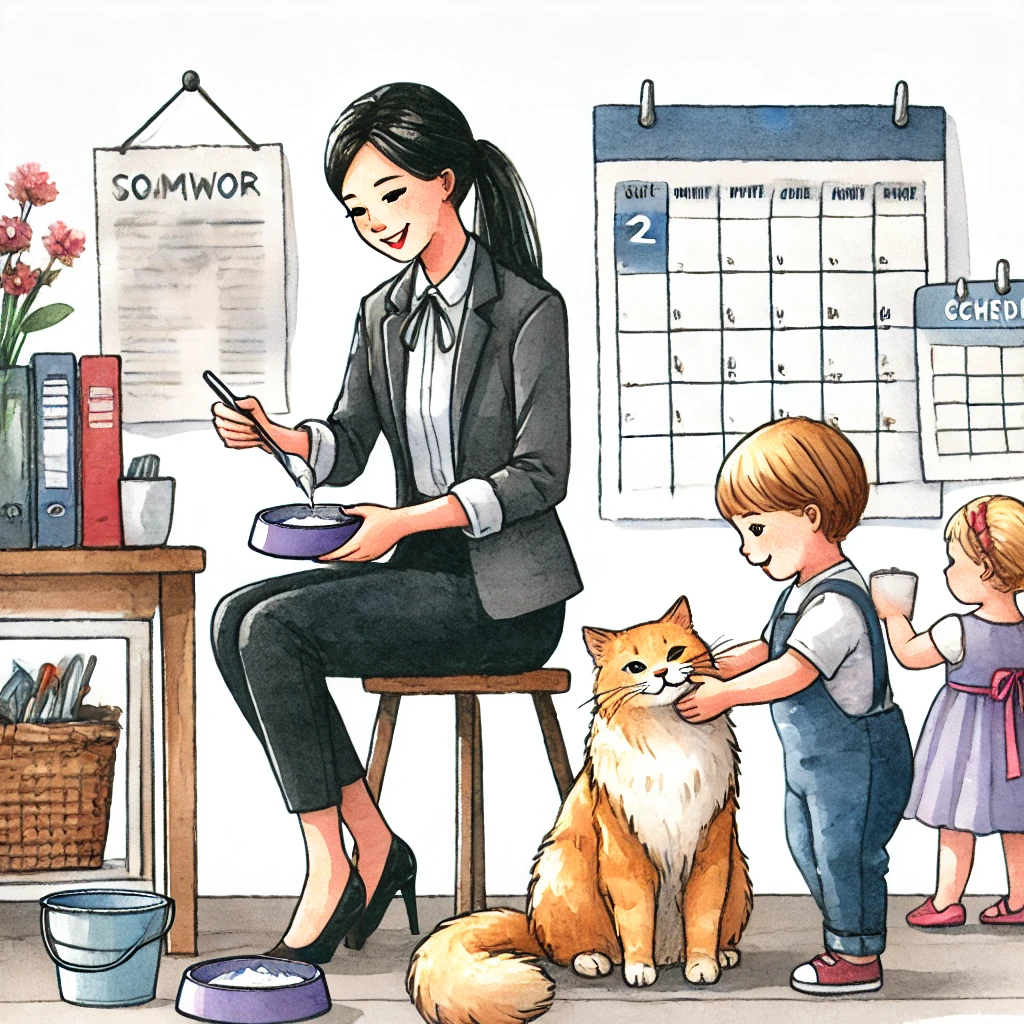 워킹맘 집사를 위한 자녀와 고양이 관리 팀 관련 이미지