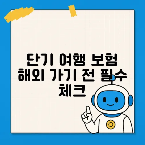 단기 여행 보험 해외 가기 전 필수 체크