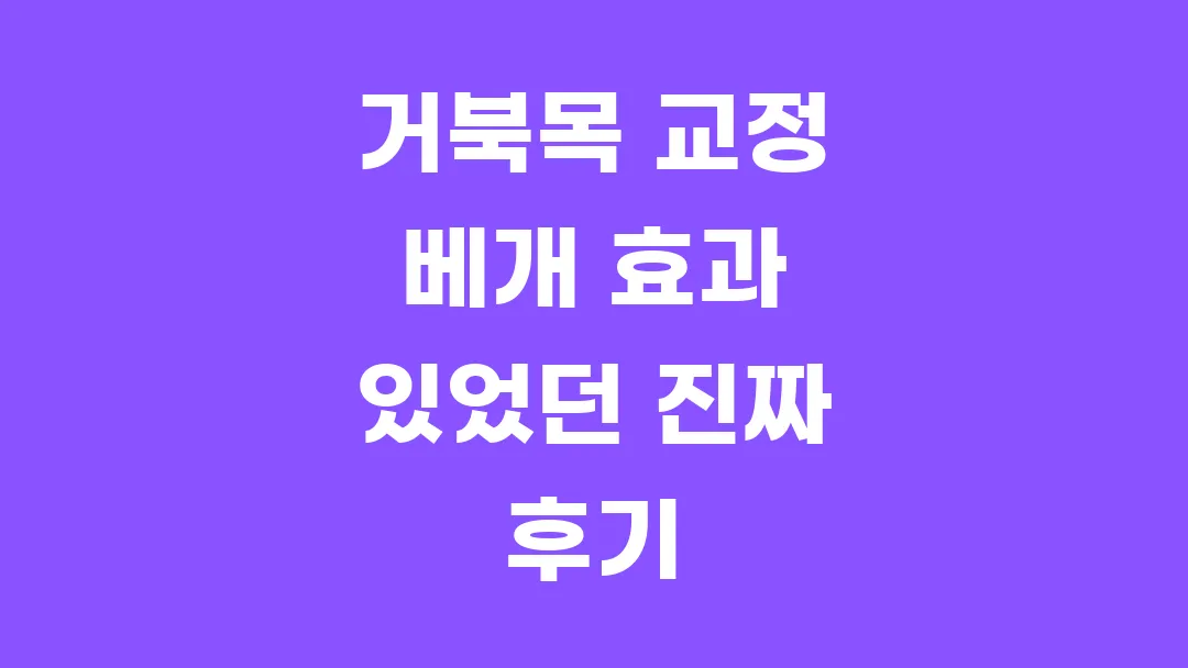 거북목 교정 베개 효과 있었던 진짜 후기