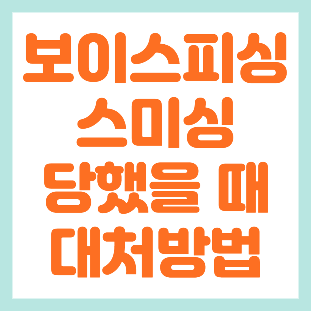 보이스피싱, 스미싱 당했을 때 대처방법 알아보기