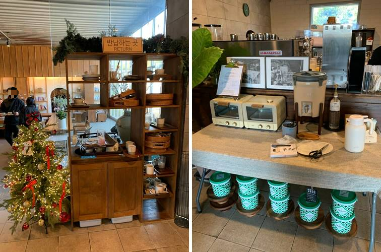 반납대 및 오븐기, 물, 냅킨 등