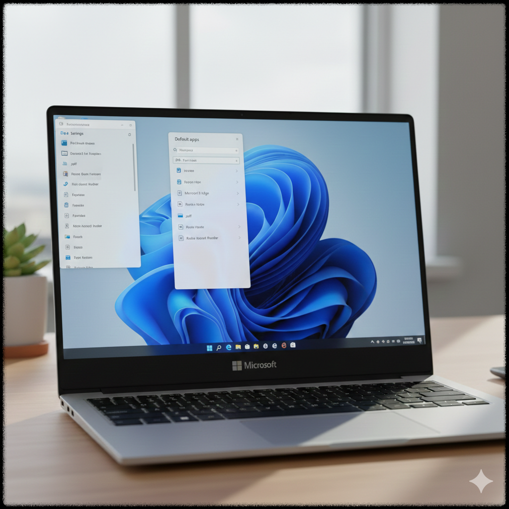 Windows 11 기본 앱 설정 화면에서 파일 형식 연결을 확인하는 모습