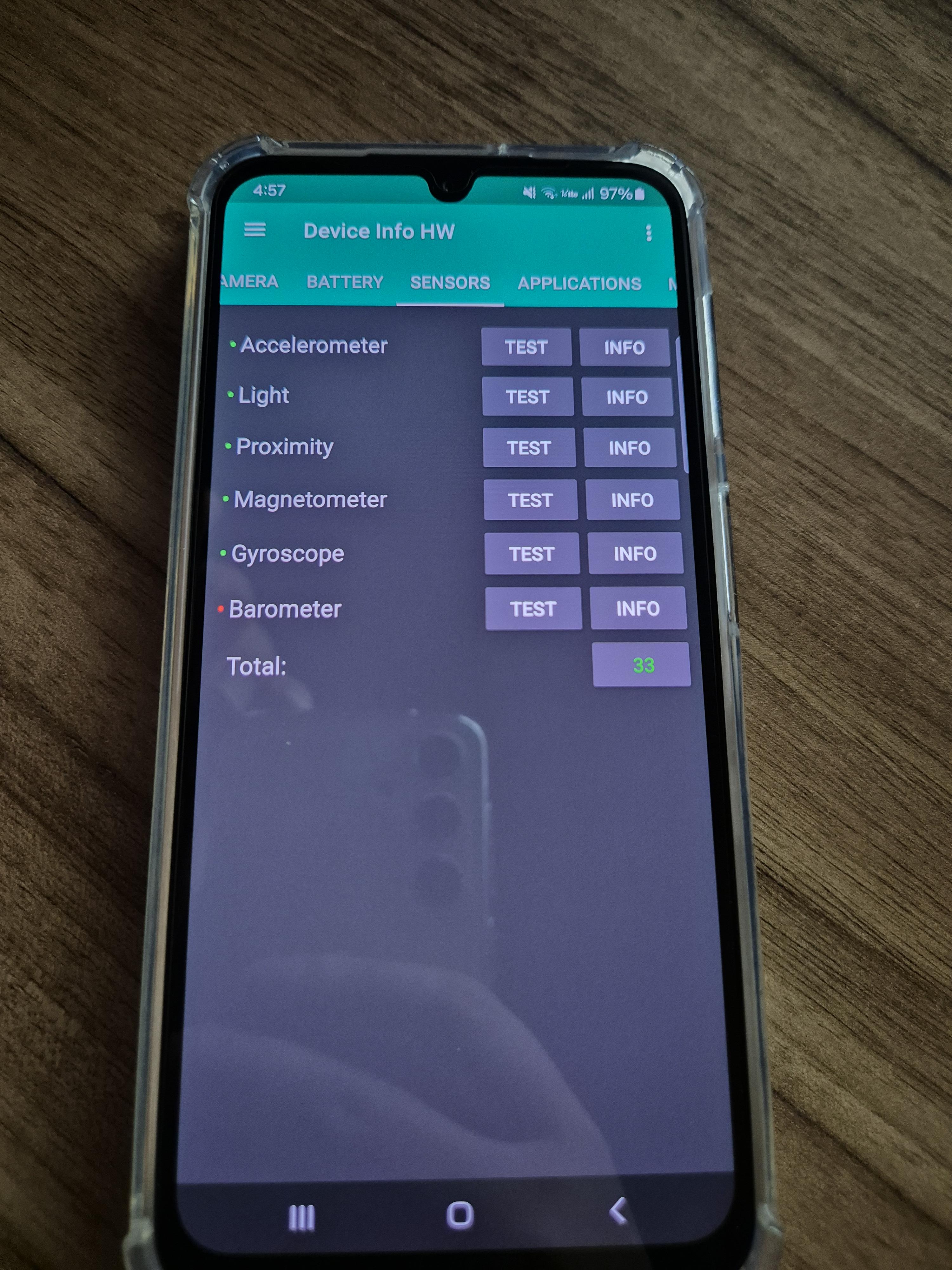 갤럭시A24 센서 정보