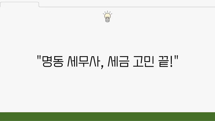 서울 중구 명동 세무사 선택하기: 개인 세무 상담, 세금 신고, 절세 대행