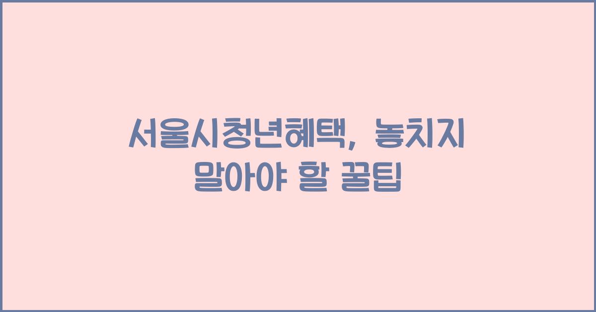서울시청년혜택