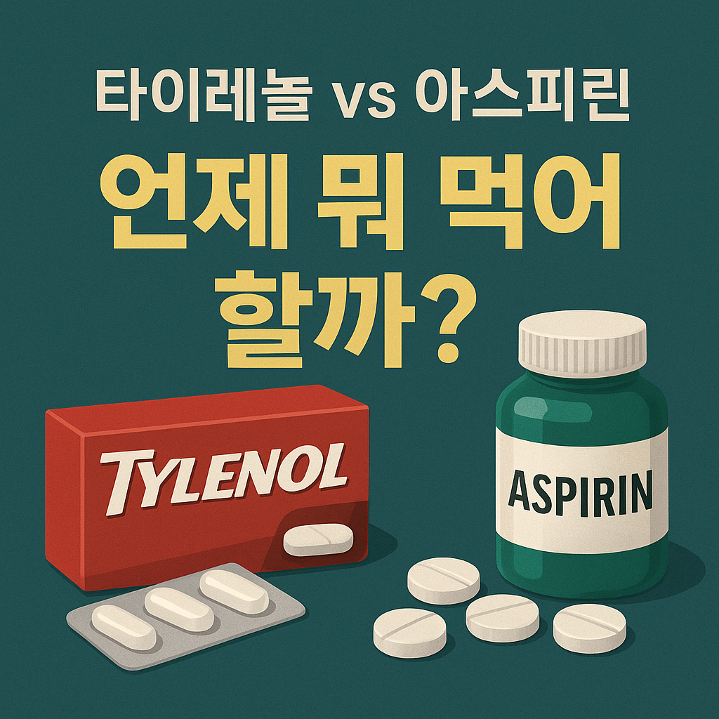 타이레놀 vs 아스피린, 언제 뭐 먹어야 할까? 정확한 선택법