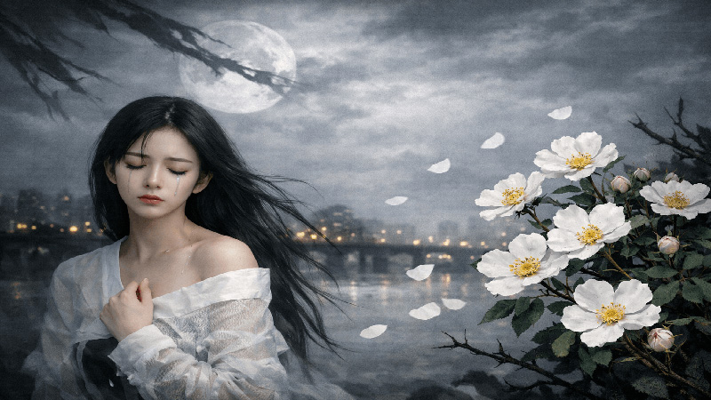 <img src="a-woman-immersed-in-sorrow-with-wild-roses.jpg" alt="찔레꽃과 함께 슬픔에 잠겨있는 여인">