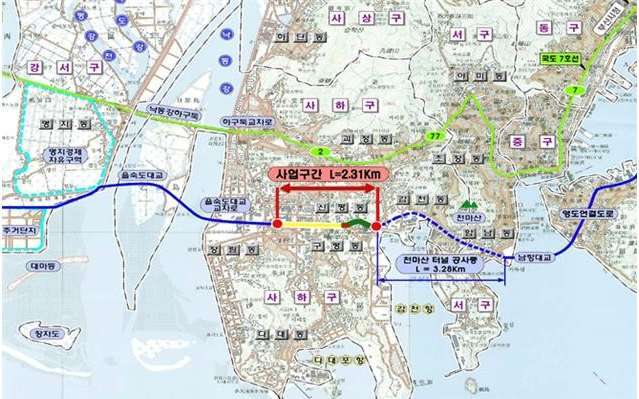 장림지하차도 위치