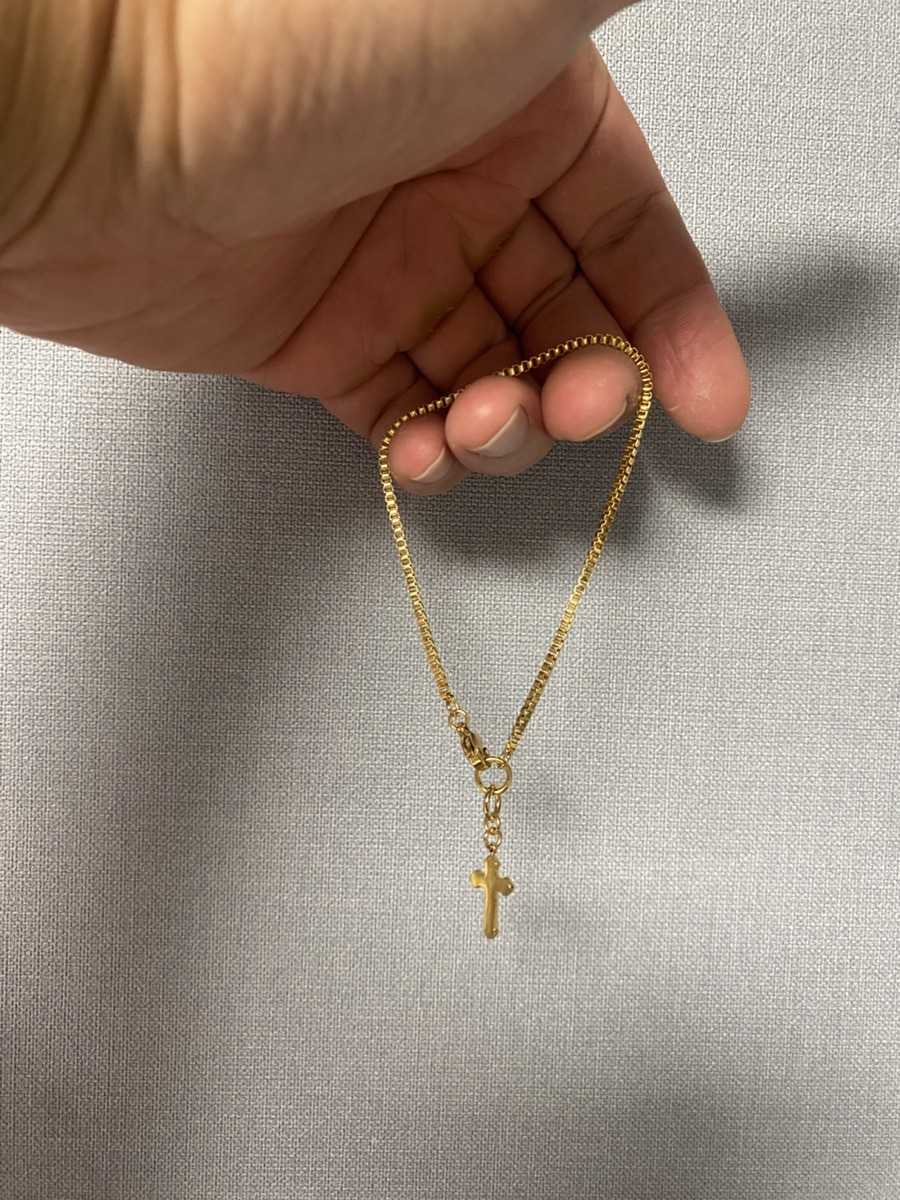 글로리아덴 [남여공용] cross gold box chain 팔찌 / GHMB-214