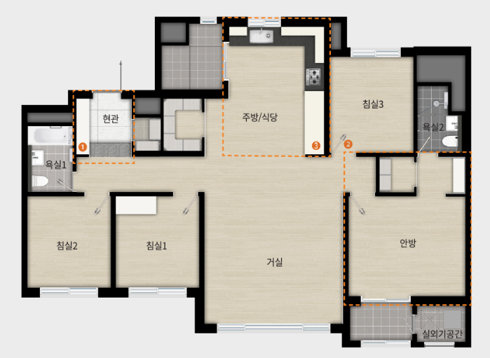 래미안-라그란데-114타입-평면도