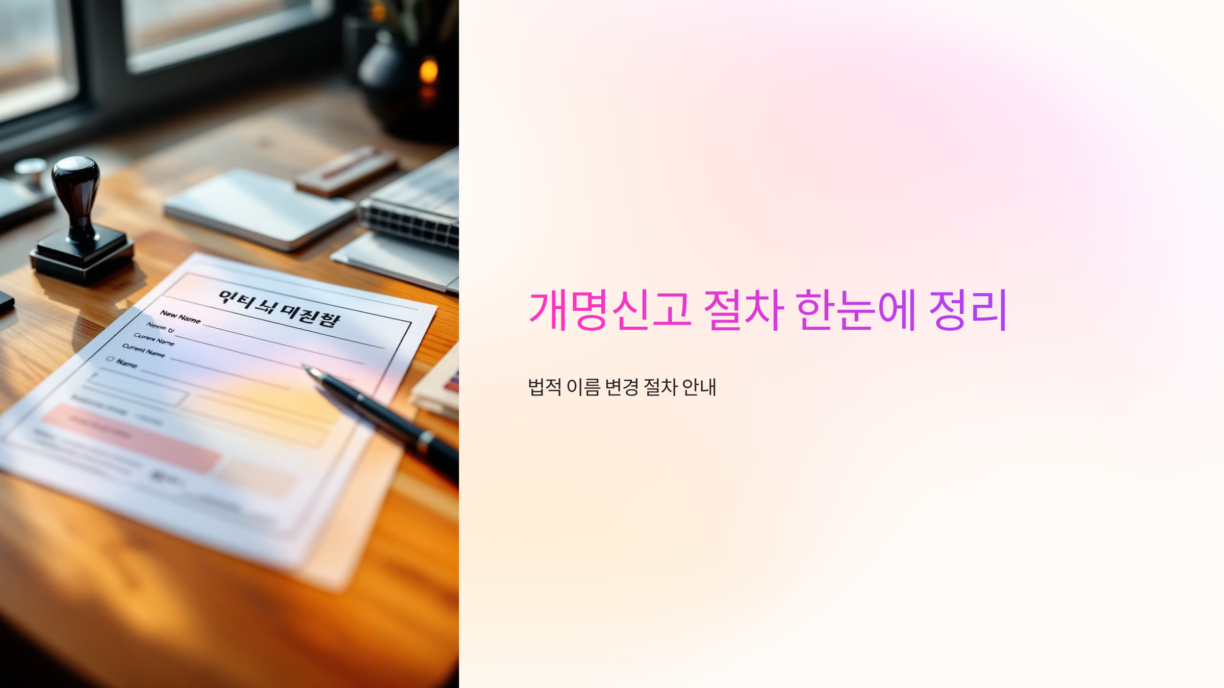 개명신고 절차 한눈에 정리