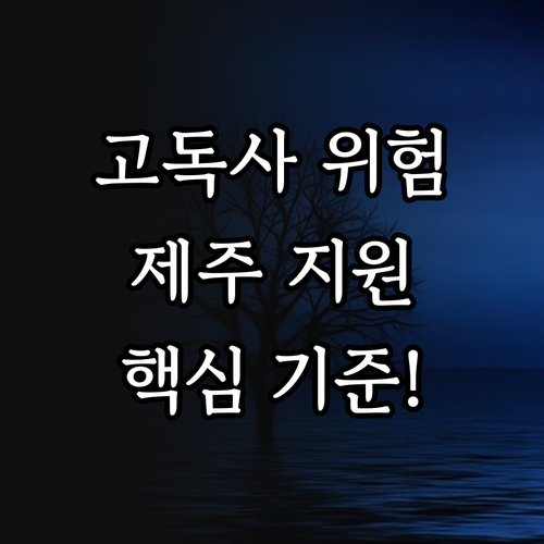 2025 제주 상시 신청 가능 고독사..