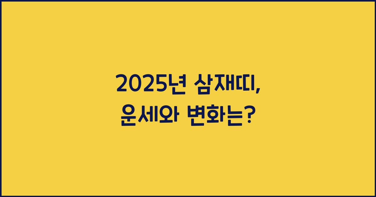 2025년 삼재띠