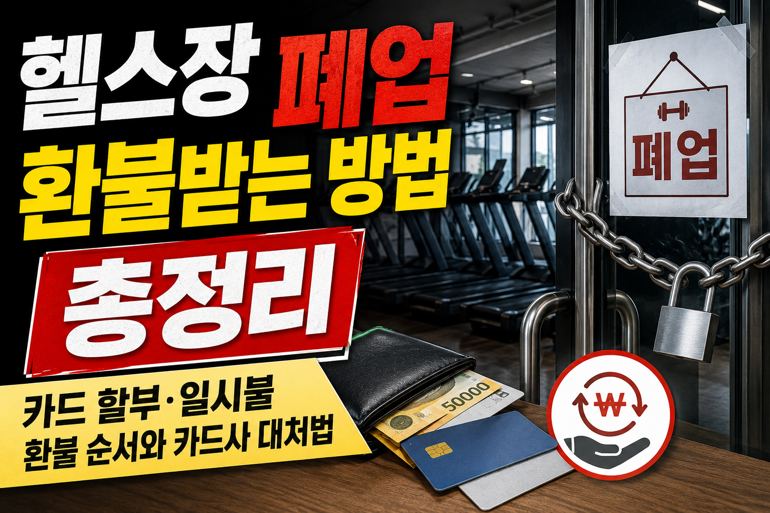 헬스장 폐업 환불받는 방법 총정리｜카드 할부&middot;일시불 환불 순서와 카드사 대처법 관련 사진