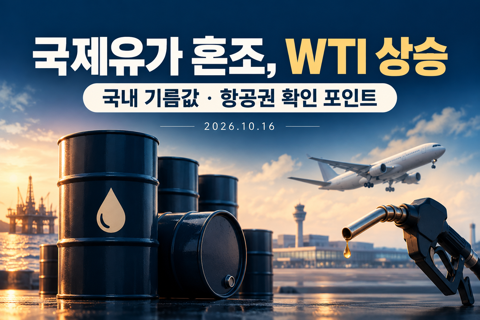국제유가 혼조, WTI 상승 - 국내 기름값·항공권에 바로 반영될까?