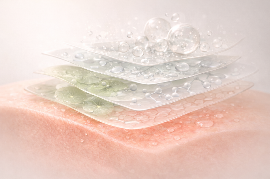 피부 보습성분 층을 표현한 ai 이미지