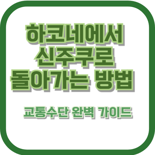 하코네에서 신주쿠로 돌아가는 방법 및 교통수단 완벽 가이드