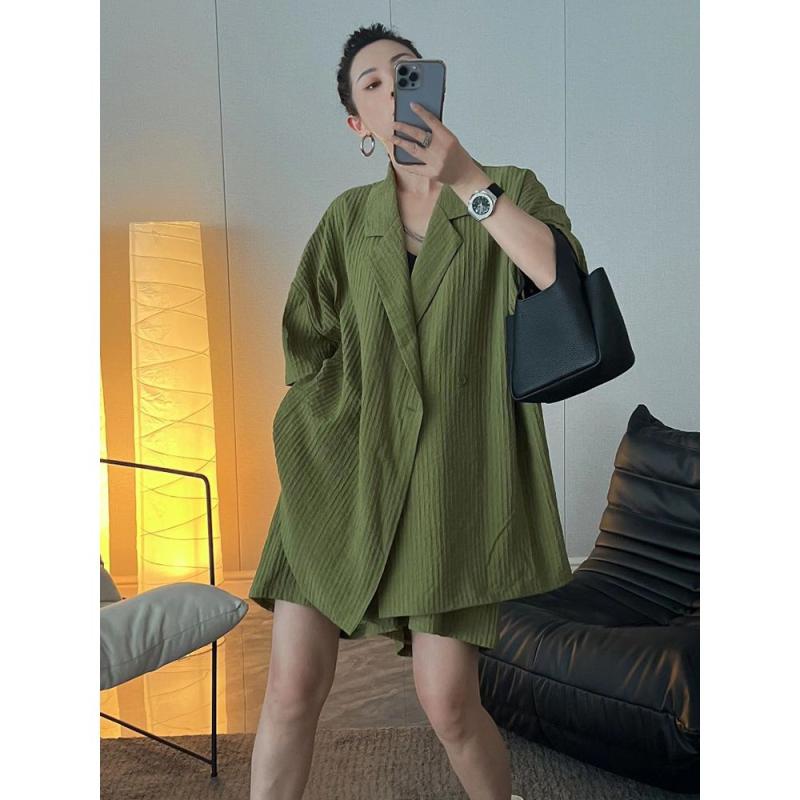 오버핏자켓 반바지세트 정장투피스 오피스 반바지세트