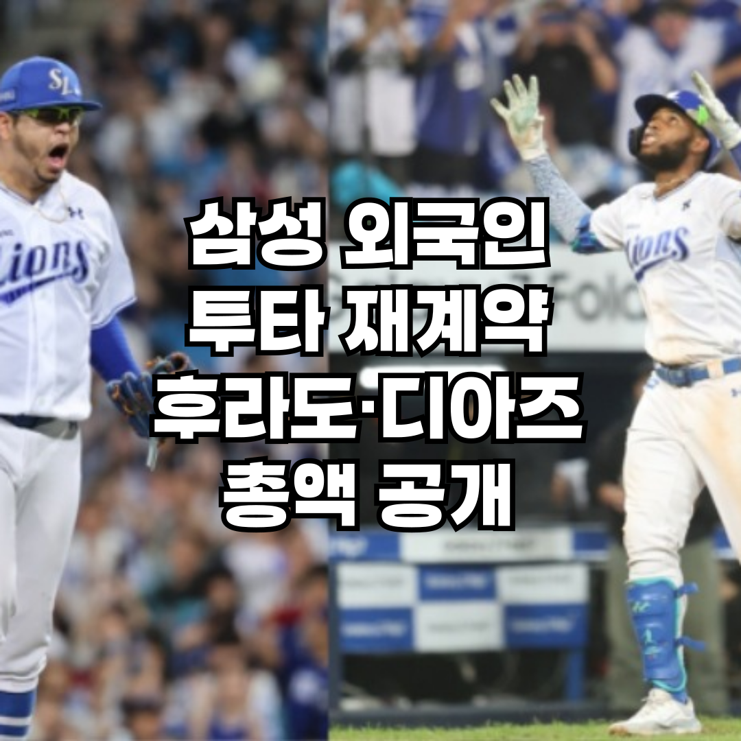 삼성, 외국인선수 후라도·디아즈 재계약! 역대급 성적에 보상금도 수직 상승