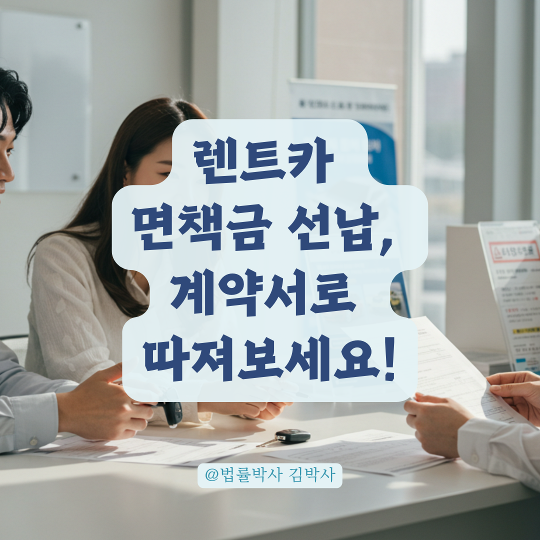 렌트카 업체가 면책금 선납 요구한다면, 계약서 조항으로 이렇게 따져보셔야 합니다.
