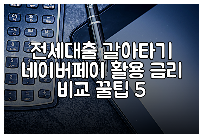 전세대출 갈아타기 네이버페이 활용 금리 비교 꿀팁 5