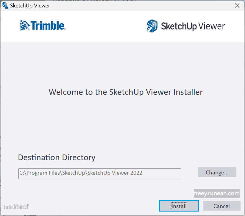 스케치업 뷰어(SketchUp Viewer) 설치 화면