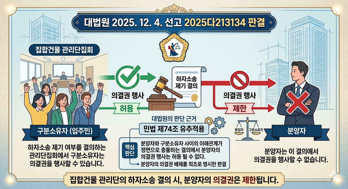 건설사가 미분양 들고 하자소송 표결 막았다? &mdash; 대법원이 의결권 배제로 결론 냈습니다