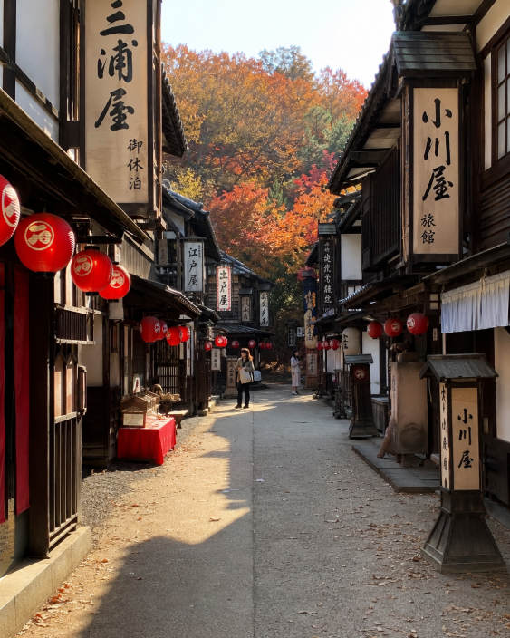 경기 동두천 니지모리스튜디오 일본풍 거리와 건물 세트 풍경
