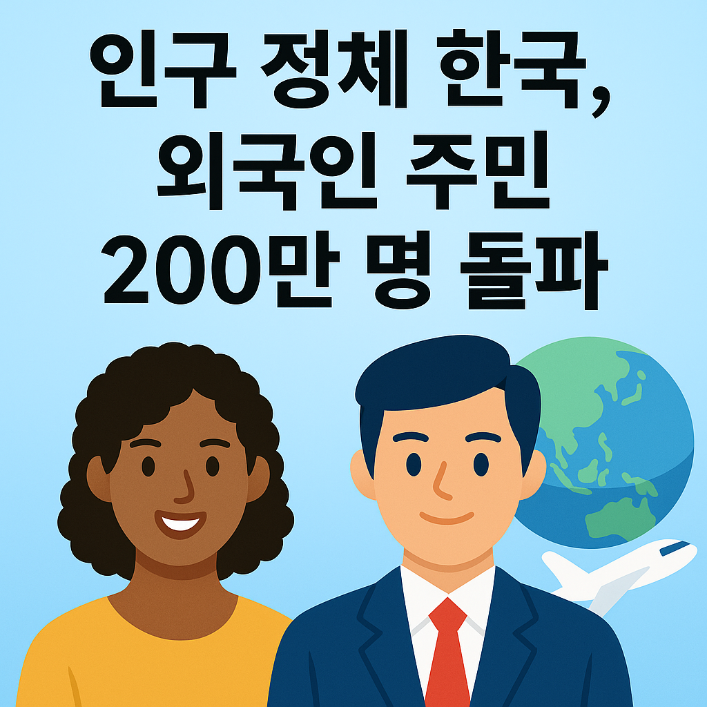 인구 정체 한국, 외국인 주민 200만 명 돌파