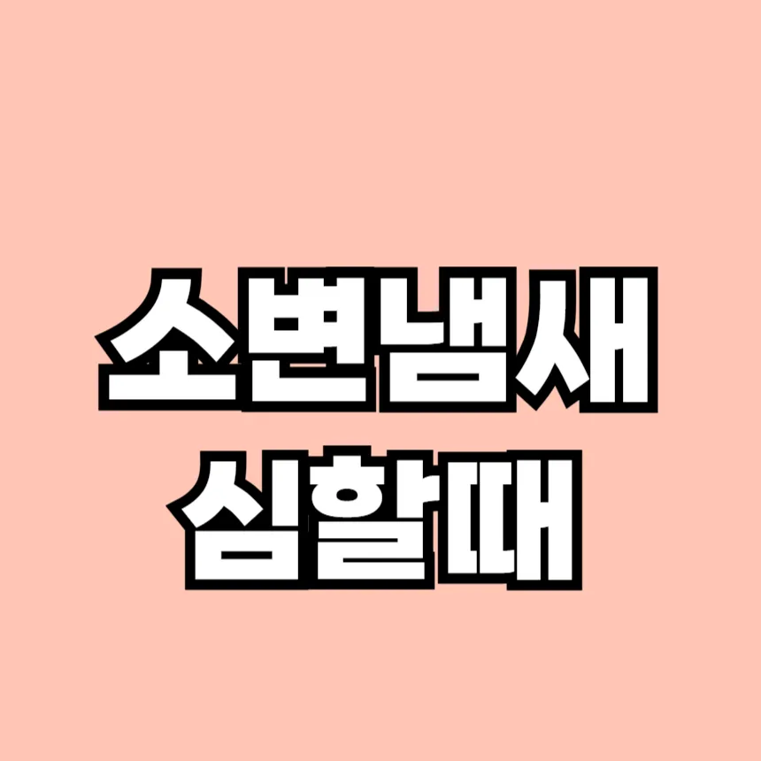 소변 냄새가 심할때