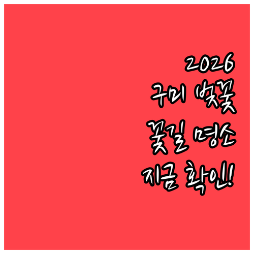 2026년 구미 벚꽃 구경하기 좋은 ..