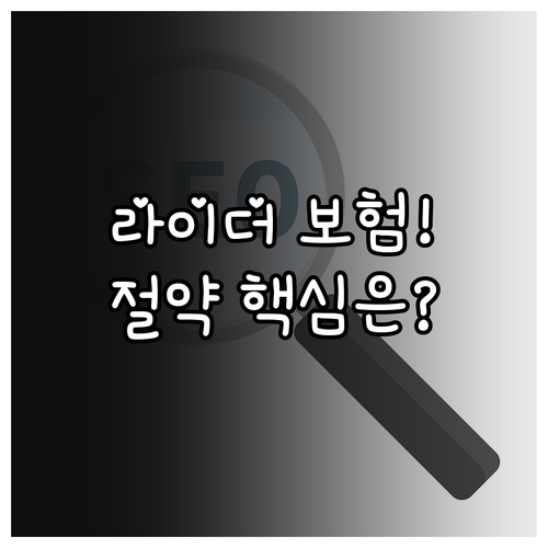 배달 라이더 보험료 가장 많이 절약하..