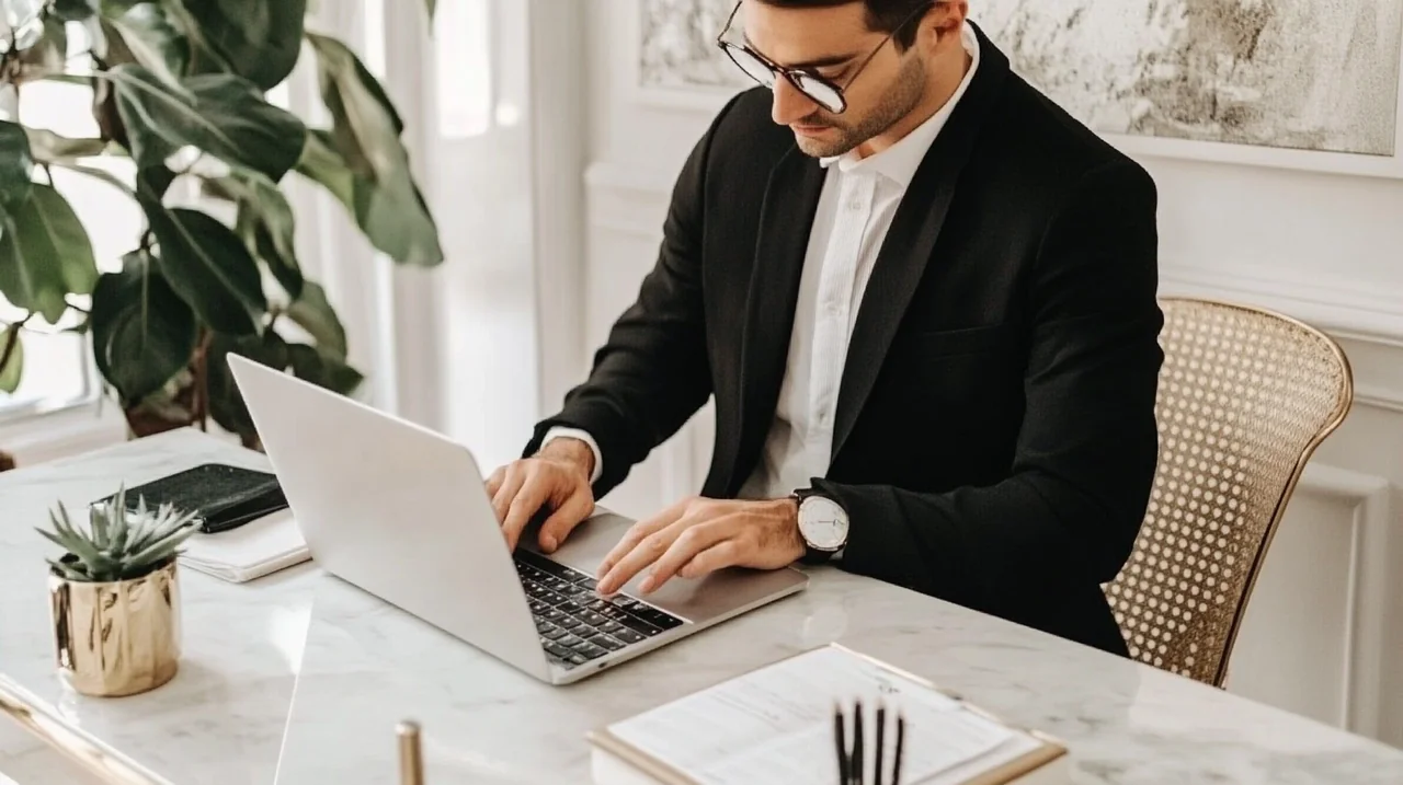 미국 ETF 추천과 연금 투자 전략을 위해 투자자가 다양한 포트폴리오를 분할 바 그래프와 함께 분석하고 있으며, 2025 미국주식, 포트폴리오 전략, 자산배분, 투자성과 반영