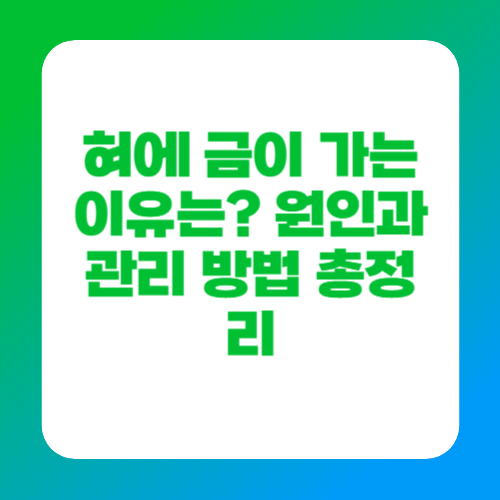혀에 금이 가는 이유는? 원인과 관리 방법 총정리