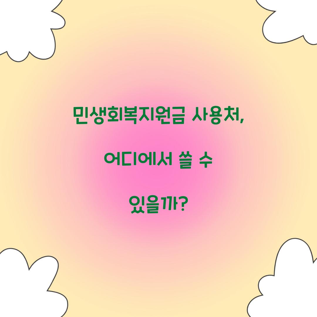 민생회복지원금 사용처