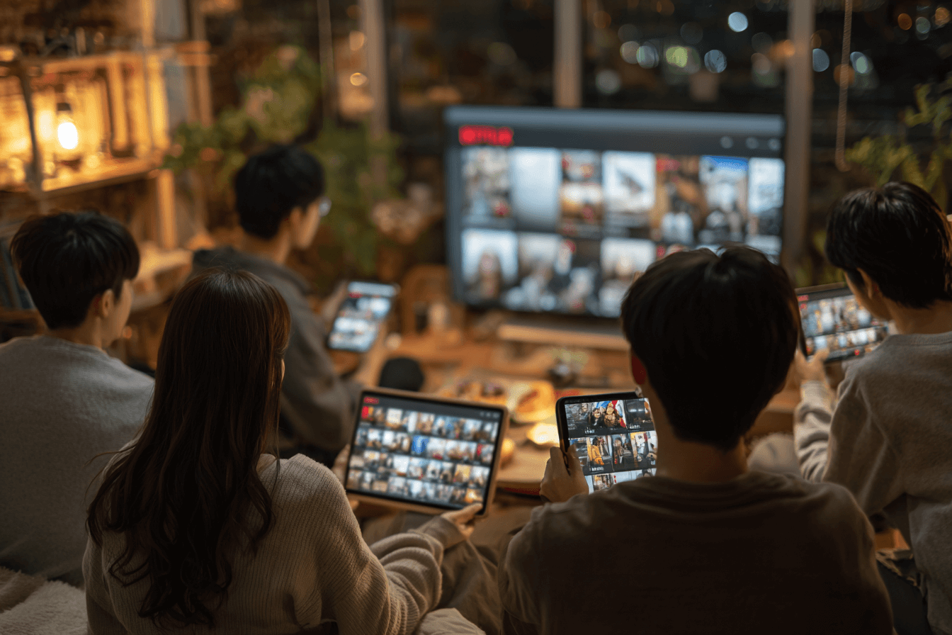 넷플릭스를-시청중인-사람들