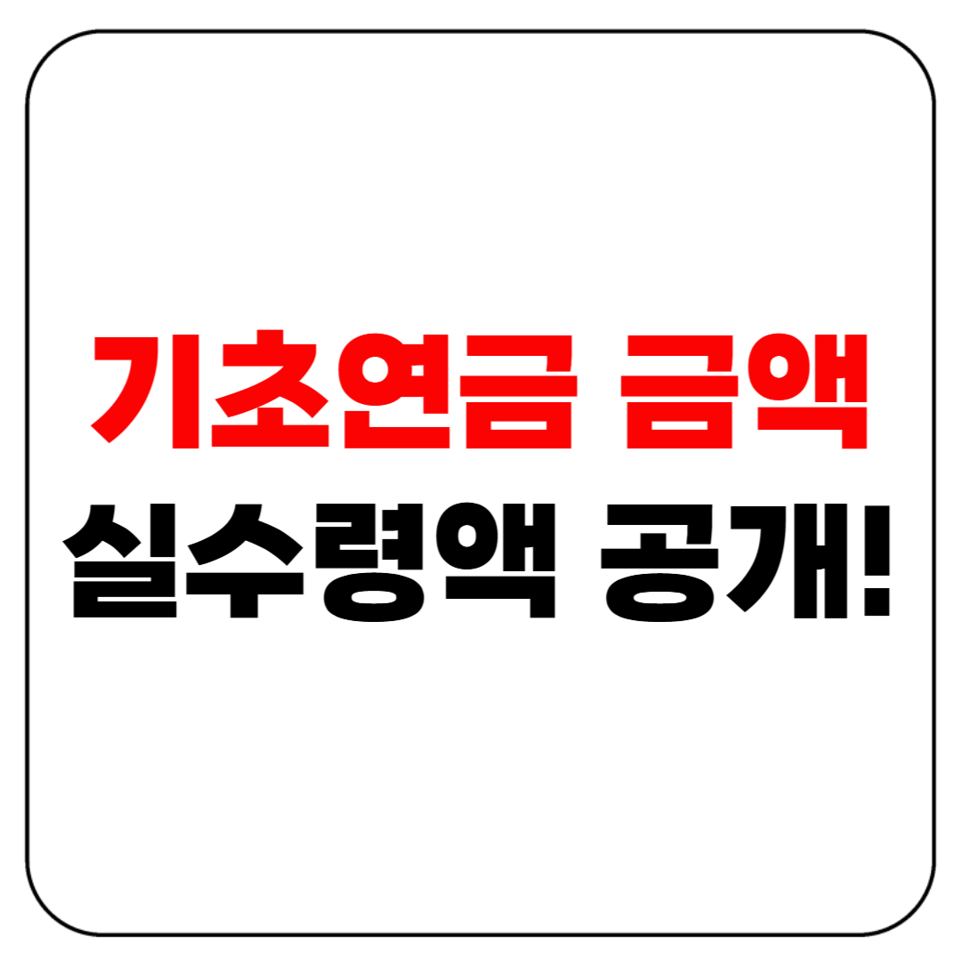 기초연금 금액 실수령액 공개!