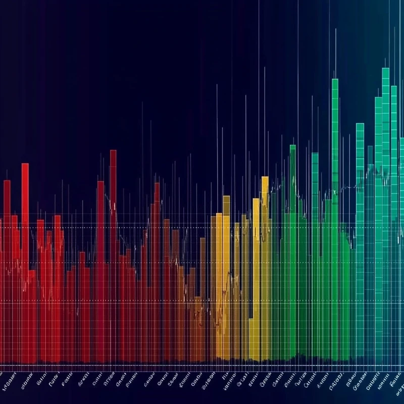 활기찬 주식시장 그래프는 다양한 투자 옵션을 통해 변동성과 역동성을 반영하며, 포트폴리오 다각화의 중요성을 보여줍니다. 이 이미지는 다양한 투자 접근을 강조합니다.