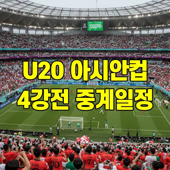 U-20 아시안컵 4강전 한국 사우리아라비아 경기 일정 중계 채널