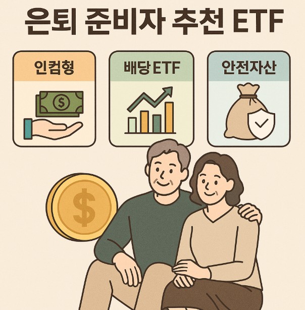 은퇴 준비자 추천 ETF (인컴형, 배당ETF, 안전자산) 관련 그림