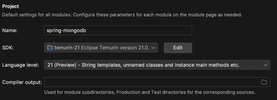 intellij jdk21 preview 설정
