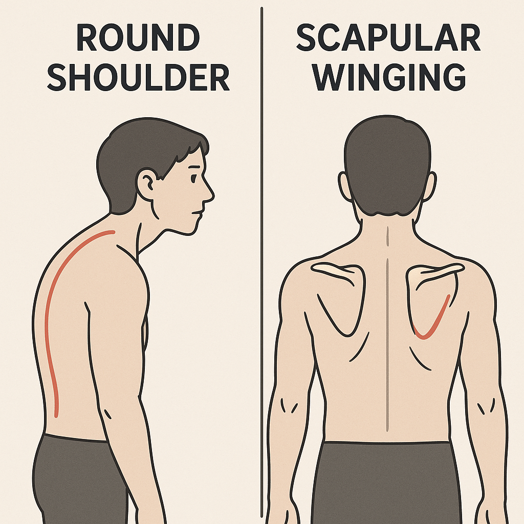 라운드숄더 vs 익상견갑