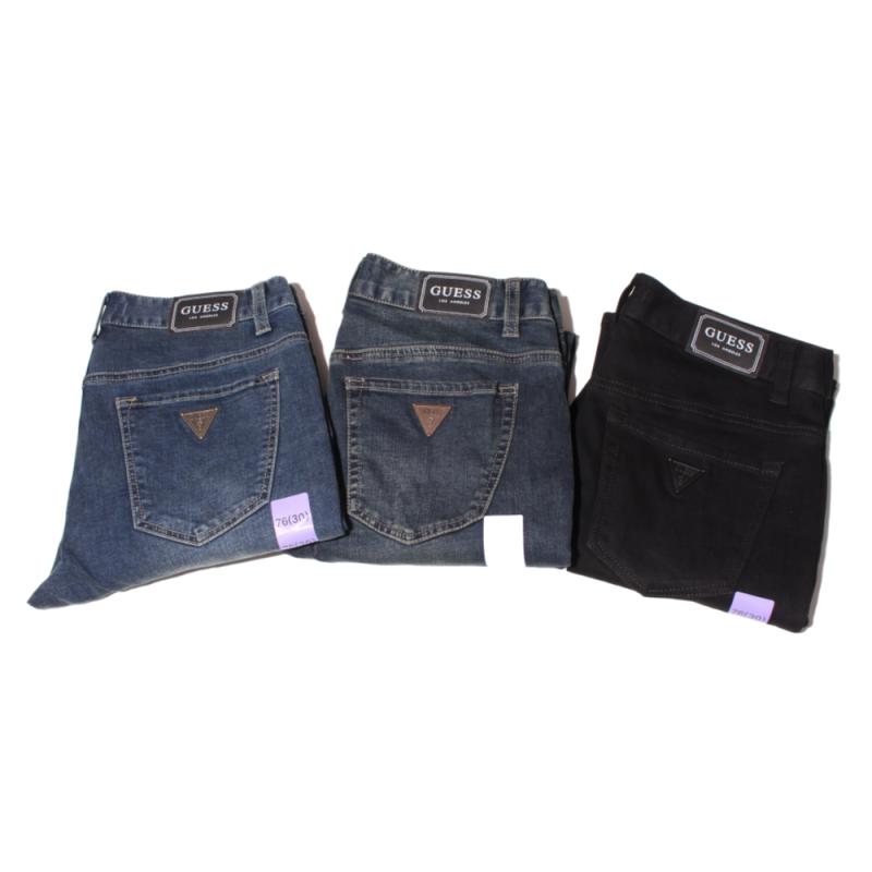 게스 Guess 게스 남자 기모 청바지 일자핏 스판진 데님 미디엄블루 연청 블랙진 34