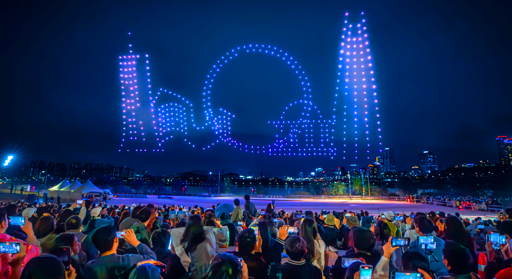 한강 불빛 공연 드론 라이트 쇼