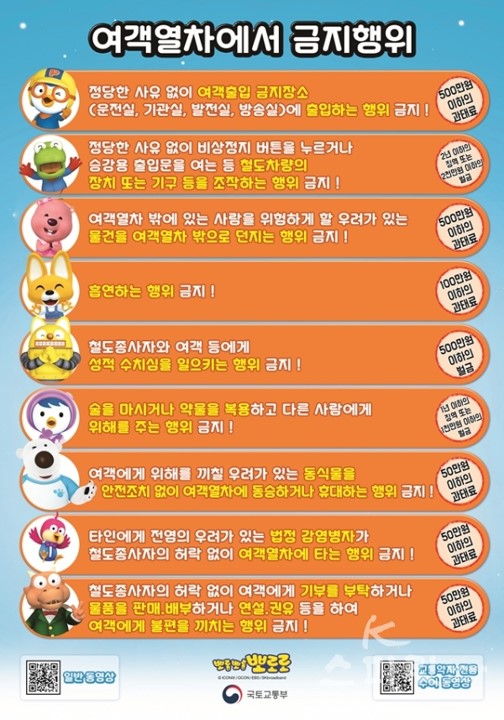 국토교통부_여객열차에서의 금지행위