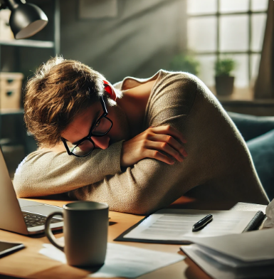 만성 피로로 지친 모습