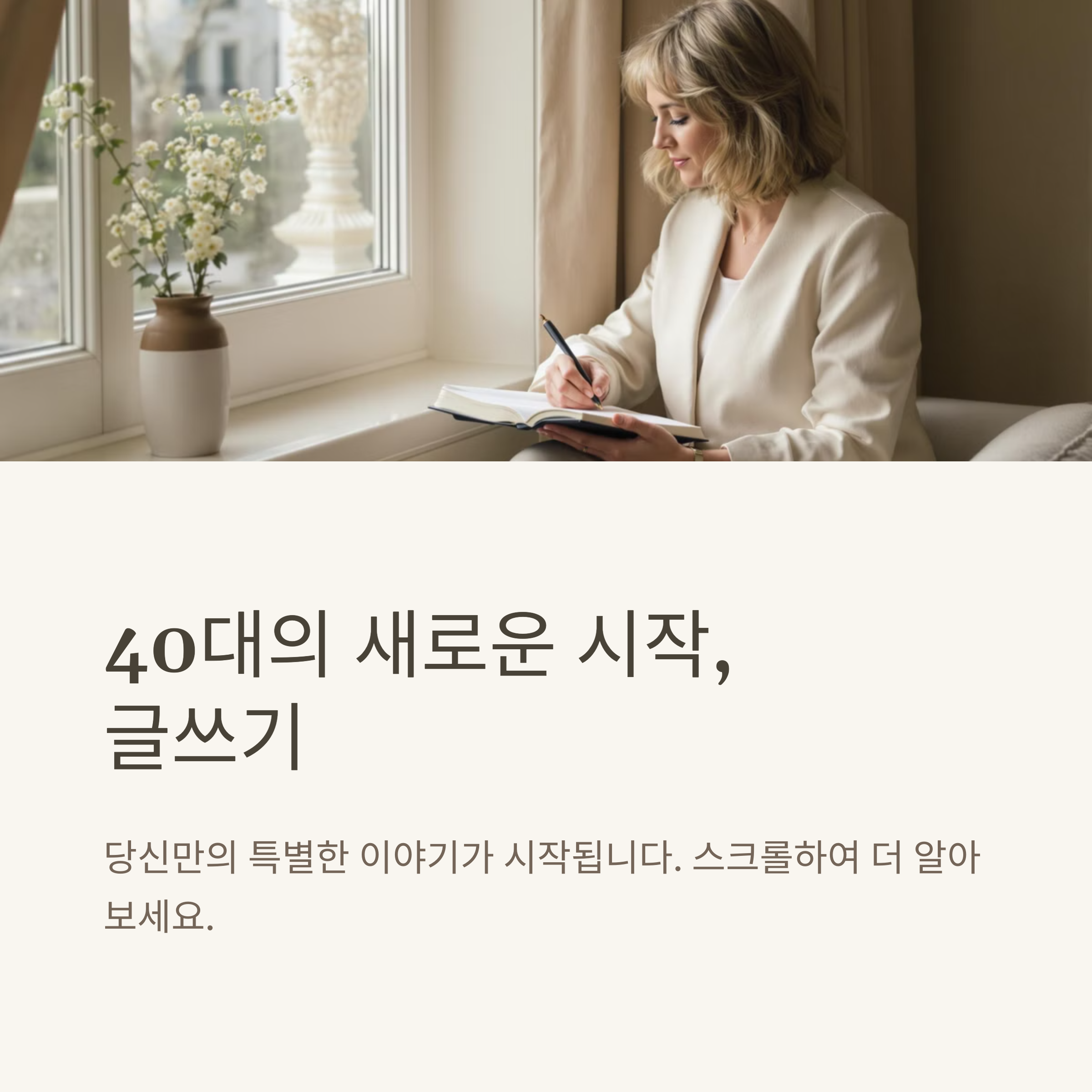 글쓰기의 마법: 40대에 시작하는 나만의 이야기 쓰기 (초보자도 쉽게!)