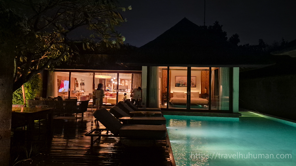 Andaz Bali 2-bedroom pool villa night view 사누르 안다즈 풀빌라 야경