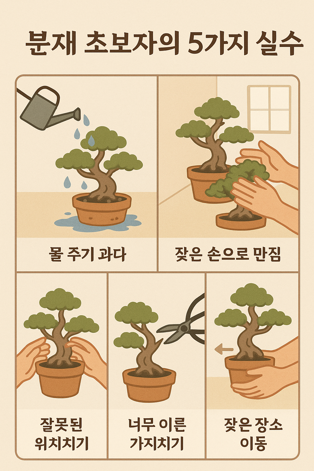분재 초보자의 5가지 실수