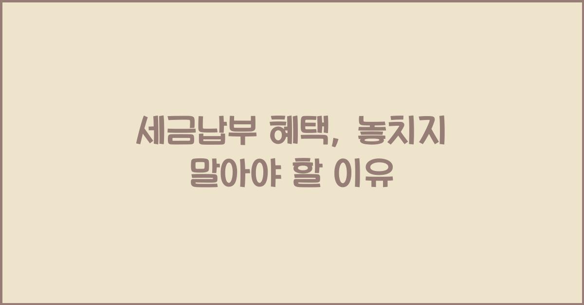 세금납부 혜택